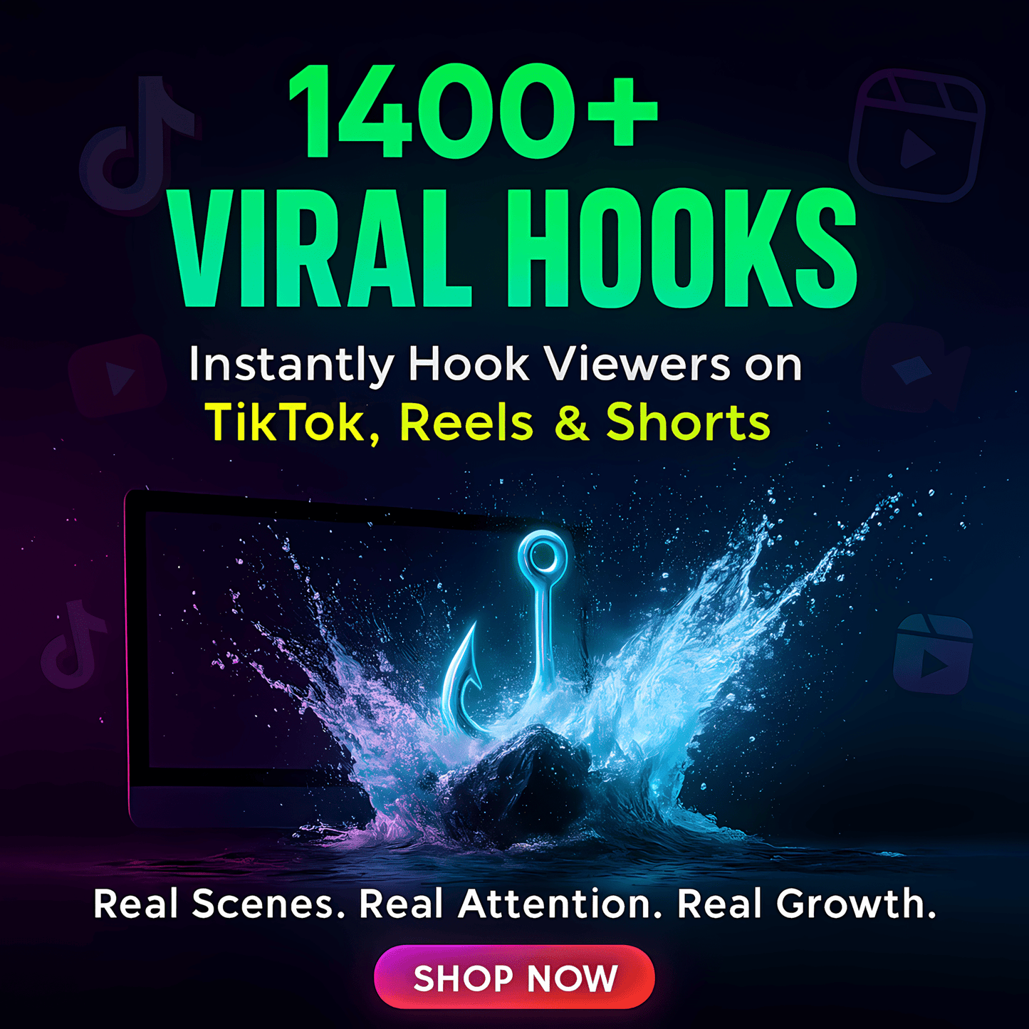 Ultimate 1400+ Viral Video Hooks Pack for TikTok, Reels, and Shorts - Mindshift Masterz