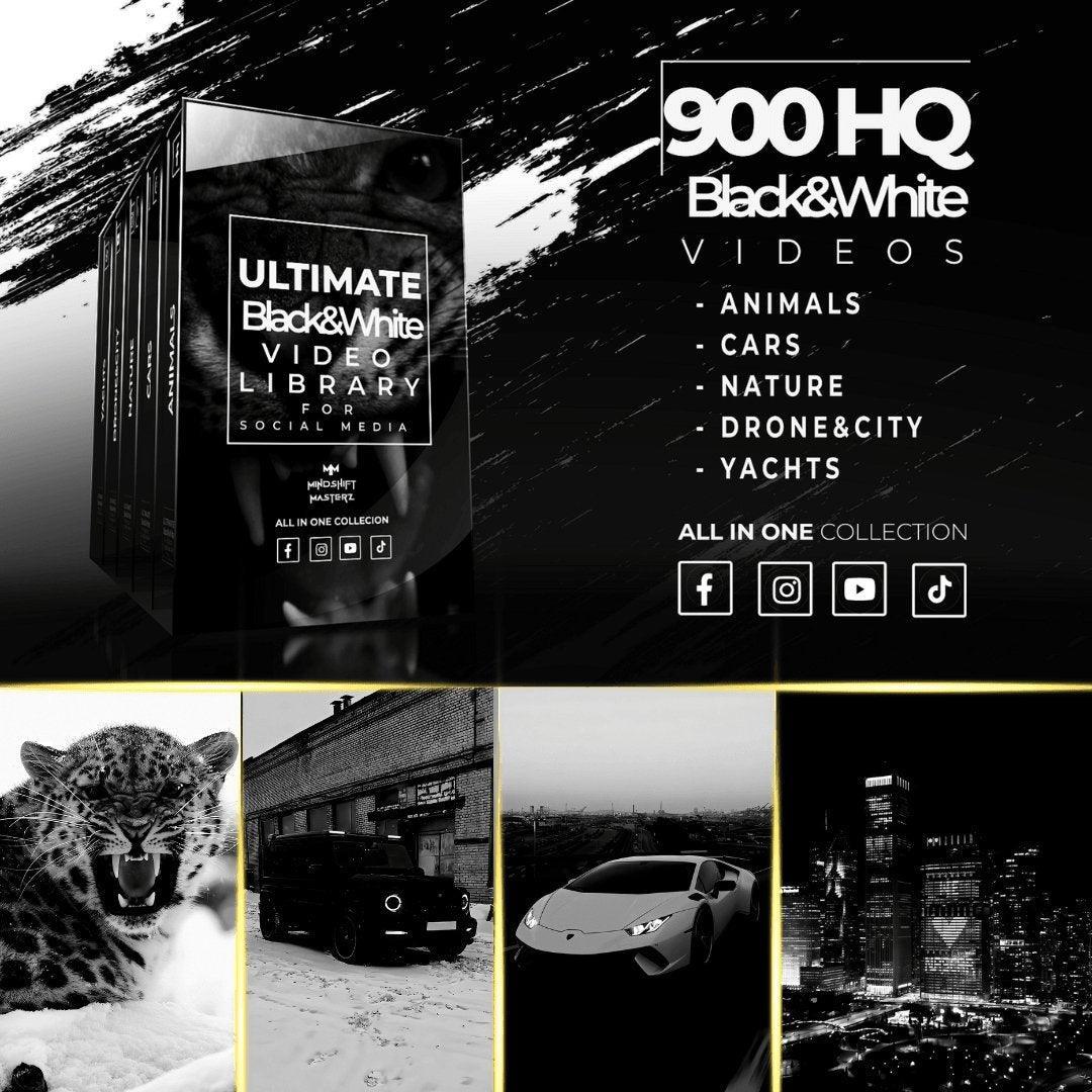 āEssential Black & White Video Collection featuring 900 high-quality, AI-enhanced videos perfect for Instagram, TikTok, and YouTube Shorts content creation.ā